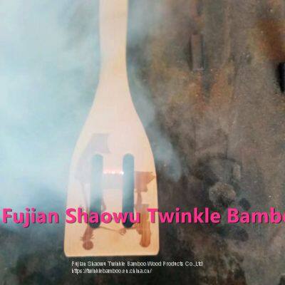 Eco Bamboo Cooking Spatula Set Spoon Carving Bamboo Wood Burn Kitchen Tool photo-3