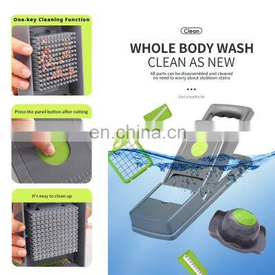 Home Kitchen Gadgets 14-in-1 Manual Salad Onion Food Mandoline Dicer and Slicer Veggie Chopper Vegetable Cutter With Container photo-2