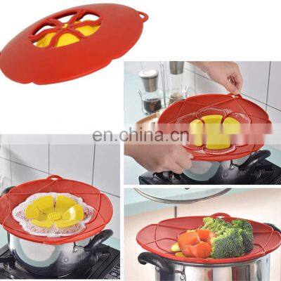 Multi-Function Kitchen Silicone Spill Stopper Boil Over Safeguard Anti Spill Lid Cover for Prevent Pot From Boiling Over photo-5