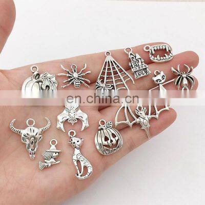 100 Pieces Mix Sale Tibetan Silver Accessories Halloween Ancient Silver Bracelet Accessories Diy Pendant photo-4