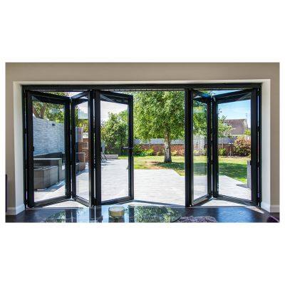 Aluminum frame Profile Double Glazed Tempered Glass Aluminium Bifold Doors Exterior Insulated Folding Glass Door