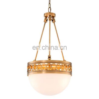 Wholesale modern brass decorative chandelier LED glass dining hanging lamps