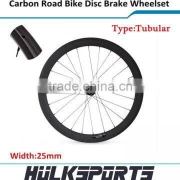 Wholesale road bicycle carbon wheels tubular disc brake hub cycling wheelset 50mm