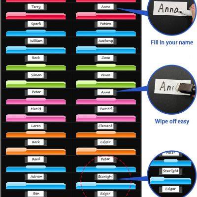 24 Pocket Storage Chart With Nametag Pockets, Hanging Wall File Organizer for Classroom and Office, Black photo-4