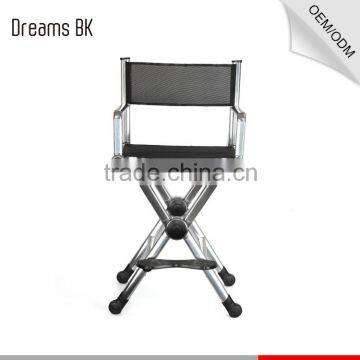 Portable professional aluminum folding makeup chair,custom cosmetic chair for makeup artist