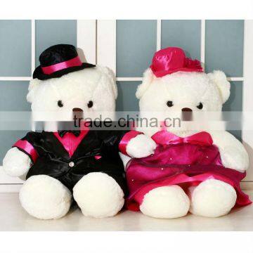 couple teddy bear,plush wedding bear couple