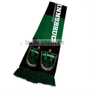 customized logo knitted football scarf