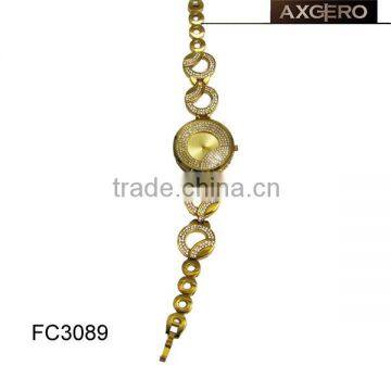 quartz alloy chain water resistant wrist watch