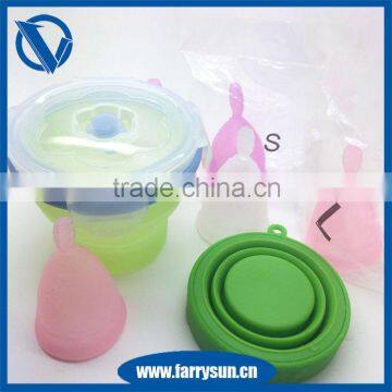 Size Small pink 100% Silicone Menstrual Cup Lady Period Reusable Vaginal Care