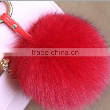 Direct Factory Wholesale Multi Colors Girls 100% Real Fox Fur Key Chain