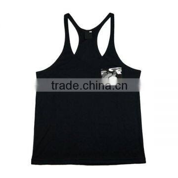 2016 new fashion Custom mens Gym muscle singlet with pocket