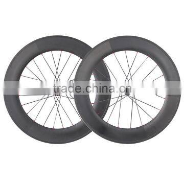 2016 carbon track bike wheelset track wheels 88mm tubular road bike track wheel Novatec hub