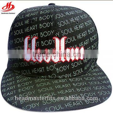 Custom100%cotton embroidery and printed snapback hats