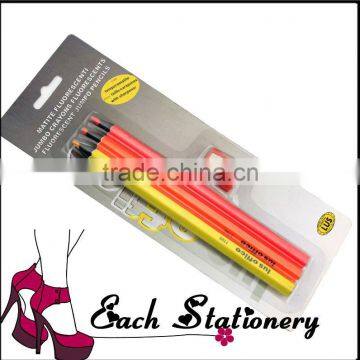 7" 3pcs black colored pencil set with sharpener