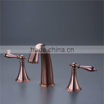 Fancy rise gold 2 hole basin mixer taps hot selling