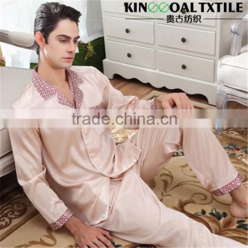 100% Pure silk Plus size men Summer silk nightgown