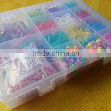 Top Quality fashion silicone loom bands bracelet kit in bulk!!! Rubber loom bands kit with cheap design DIY bracelet!