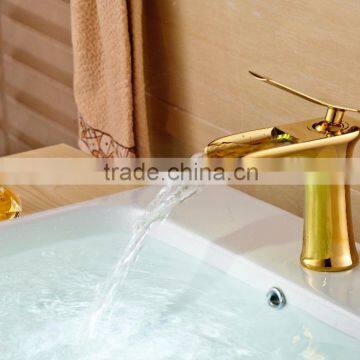 Golden gold water mixers Basin Faucet