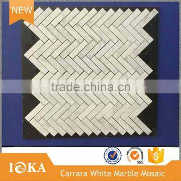 Bianco Carrara White Marble Mosaic,Rectangle Spliced Mosaic