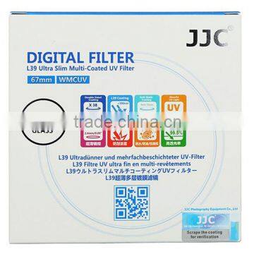 Schott Optical Glass Filter JJC S+ L39 Ultra Slim Multi-Coated UV Filter 38 Layer 99.5% Light transmission 9HD