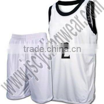 White plain basketball uniform with custom design