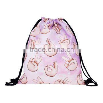 High Quality 3D Printed Fashion Silk Make Drawstring Bag