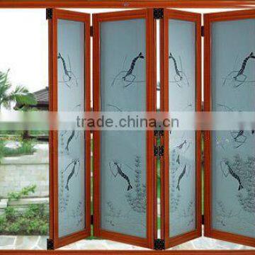 China style Aluminum Glass folding door