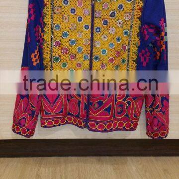 Multi color hand embroidered Banjara jackets with zipper