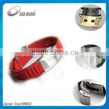 2016 high quality 361stainless steel bracelet silicone rubber wristband