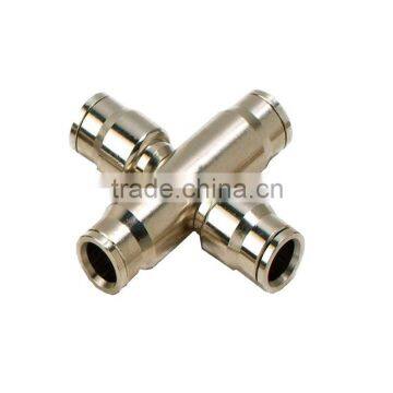LT0168 High Pressure 3/8" Slip Lock Brass Cross Connector For Fog Machine