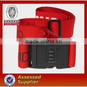 custom strong retractable luggage belt with code lock