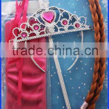 High Quality Europe and America Hot Selling Snowflakes Wand+ Crown+ Gloves+ Wig Set for Girls Cosplay photo-3