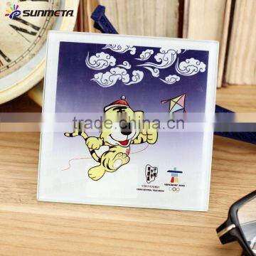 Sunmeta factory directly blank sublimation Square glass coaster BL-17A