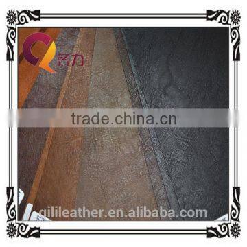 QILI 2014 crazy-horse with waxy feeling 100%PU Leather for shoes, boots