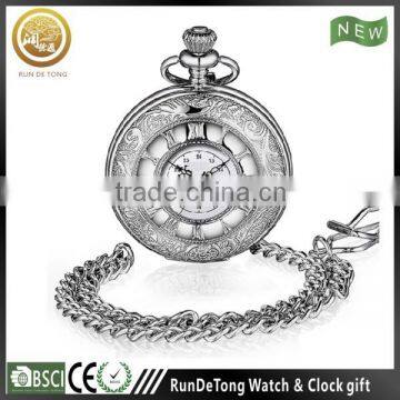 Generous roman index pocket watch with see-through case