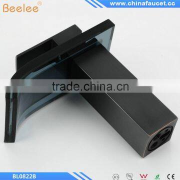 Oil Rubbed Bronze Short Brass Waterfall Basin Sink Faucet Single Handle Vanity Sink Washbasin Mixer Taps photo-6