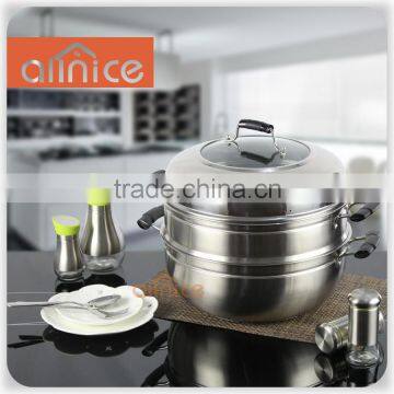 Allnice Steamer Cookware with Insert #SS201 Heavy Gauge Stainless Steel 5 Qt Silver