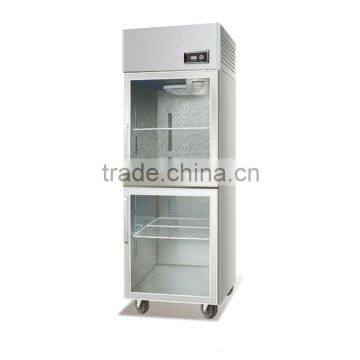 380 L Stainless Steel Glass Door Refrigerator