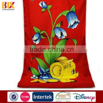 2015 Hot Sale beautiful flowers printed microfiber beach towel
