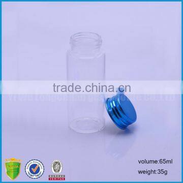 95ml Clear Neck Finish Glass Vials For Perfumes With Blue Aluminum Continuous Thread Cap With Liner photo-4
