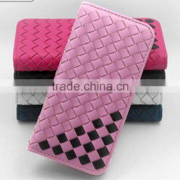 OEM Universal Smart Phone Case Braided Leather Flip Case For HTC Desire 310