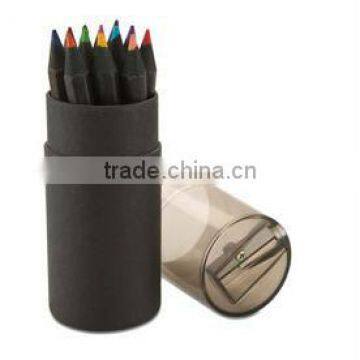 3.5" color lead black wood pencil. with paper tube packing and sharpener cover.black basswood.