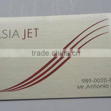 stainless steel aluminum brass metal card