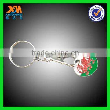 China factory custom shopping trolley coin keychain