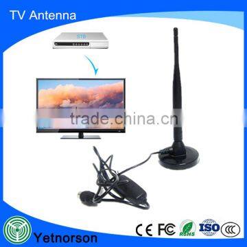 Singal Strength indoor DVB-T active digital TV antenna 170-230/470-862mhz antenna with LED booster