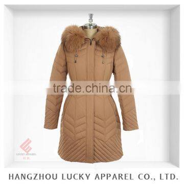 European style women fashion real fur winter duck down garment LK15028