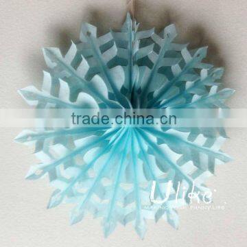 2013 new christmas tissue honeycomb snowflake fan flow hanging tissue paper flowersers