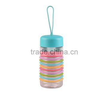 portable colorful rings tritan water bottle tea drink bottle