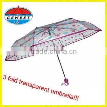 Small points fabric fashion 3 fold POE umbrella