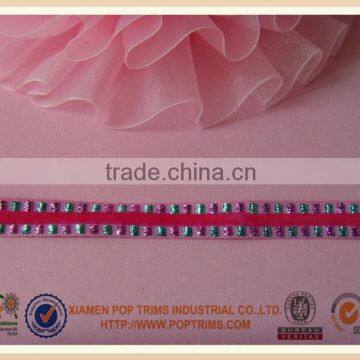 Single-face velvet ribbon with metallic